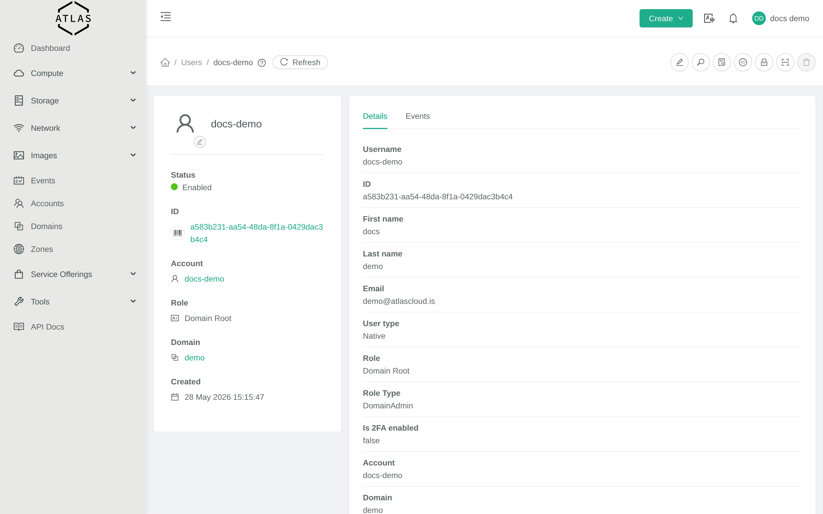 User profile page